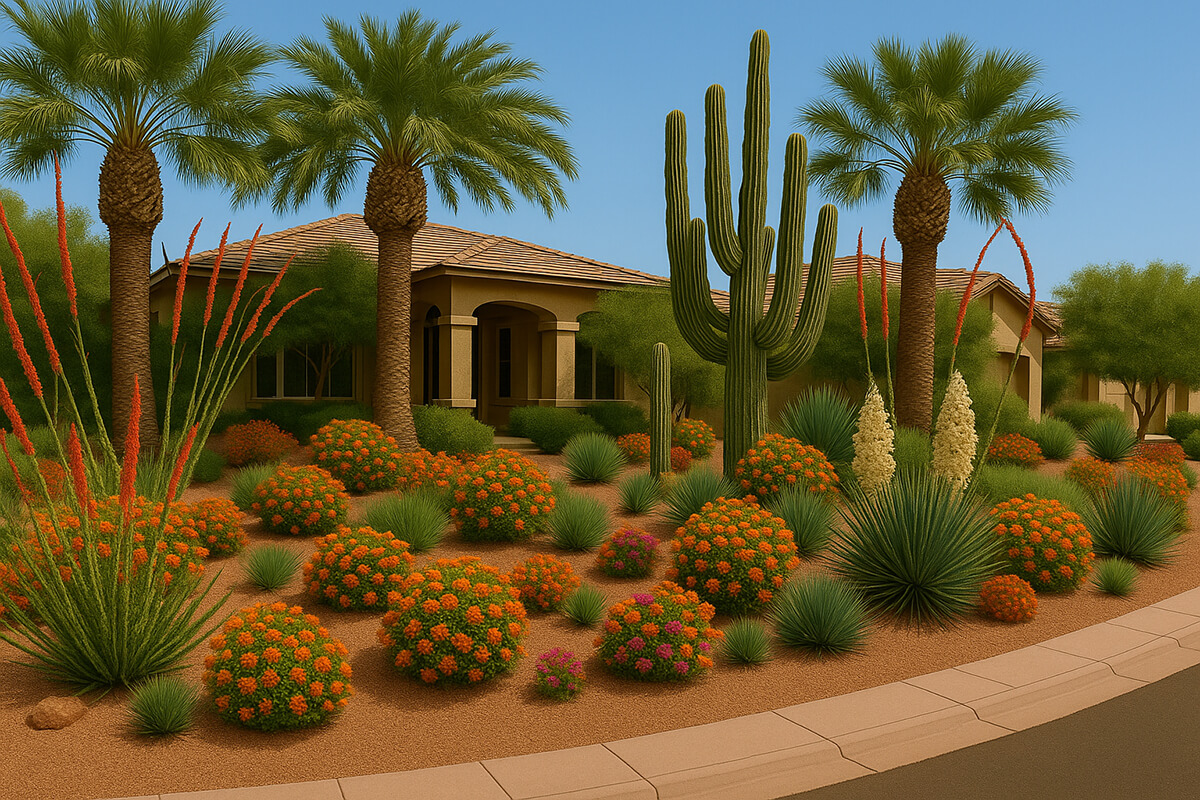 mature landscaped yard created by ChatGPT